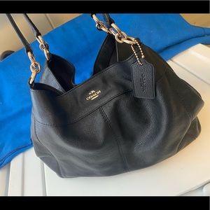 Coach  Lexy F57545 Black Leather w/ Bag Gold Hardware.